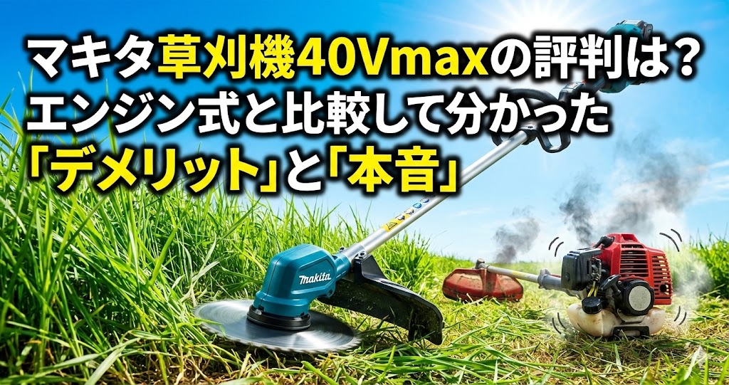 【農家レビュー】マキタ草刈機40Vmaxの評判は？エンジン式と比較して分かった「デメリット」と「本音」